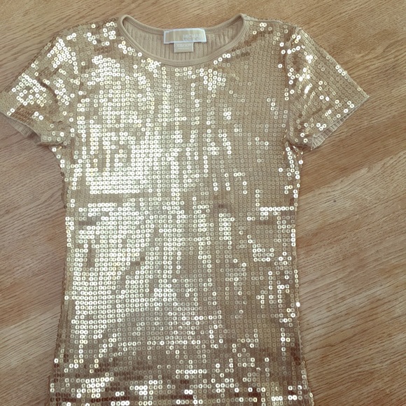 MICHAEL Michael Kors Tops - Gold sequin Michael Kors t-shirt XS